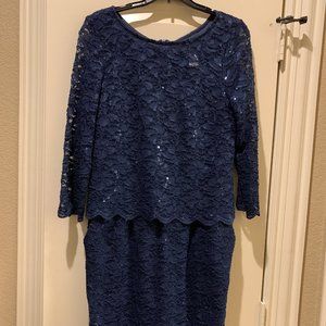 Alex Evenings navy lace dress